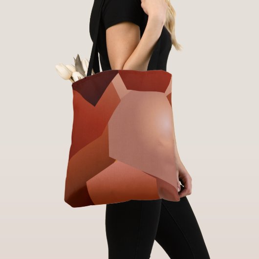 Tote Bag Géométrique marron (De près)