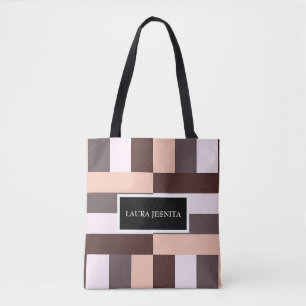 Tote Bag Géométrique Mocha du désert