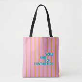 Tote Bag Géométrique, Orange-Rose, Message d'appréciation (Devant)