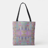 Tote Bag Géométrique vert violet rose (Dos)