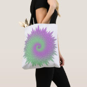 Tote Bag Géométrique Violet et Vert (De près)