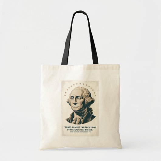 Tote Bag George Washington Quote American President Art (Devant)