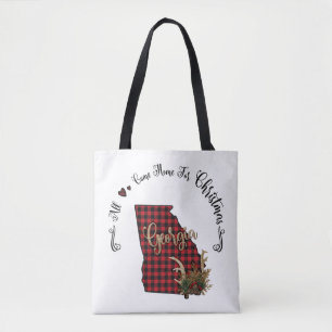 Tote Bag Georgia A Plaid All Come Home Pour Noël