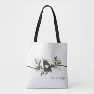 Tote Bag Géorgie État Personnalisé Votre Maison Ville Rusti