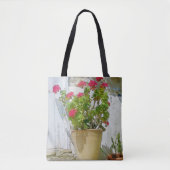 Tote Bag Géranium de couleur rouge (Devant)