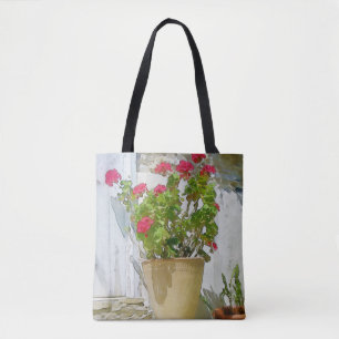 Tote Bag Géranium de couleur rouge