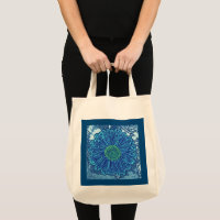 Gerbera Daisy Block Imprimer, Cerulean Blue
