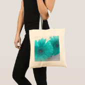 Tote Bag Gerbera Fourre-tout de turquoise (Devant (produit))