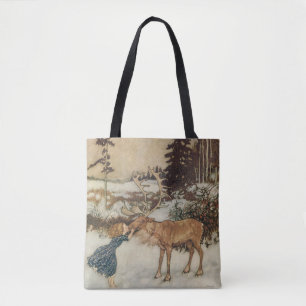 Tote Bag Gerda vintage et le renne par Edmund Dulac