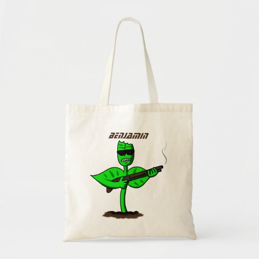 Tote Bag Germinator cyborg plante dessin humoristique (Devant)
