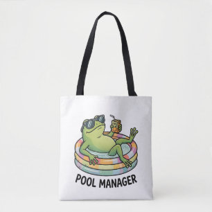 Tote Bag Gestionnaire de Piscine Grenouille Drôle Été Dessi