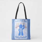 Tote Bag Get Party Started Gamer Funny Comic Meeple (Devant)