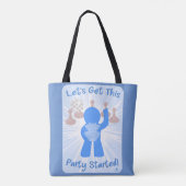 Tote Bag Get Party Started Gamer Funny Comic Meeple (Dos)