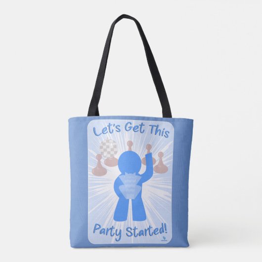 Tote Bag Get Party Started Gamer Funny Comic Meeple (Dos)
