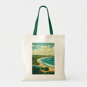 Tote Bag Ghana Illustration Travel Art Vintage