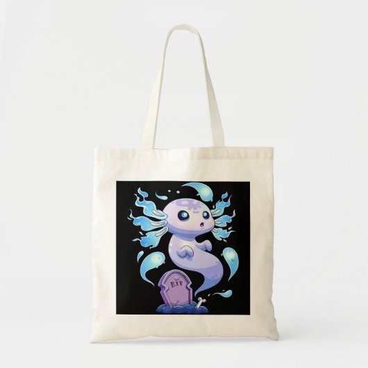 Tote Bag Ghost Axolotl Halloween Déplaisant Éffrayant Axolo (Devant)