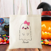 Tote Bag Ghost Cute Halloween Treat or Trick Candy