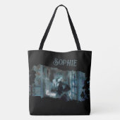 Tote Bag Ghost Girl in Blue – Haunting Surreal Art (Dos)
