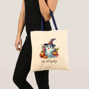 Tote Bag Ghost mignon avec boissons éffrayantes, Halloween