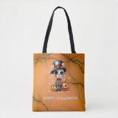 Tote Bag Ghoul et Jack-O' Lanterns Orange Black Halloween (Devant)