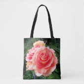 Tote Bag Giant rose clair fleur rose gros plan photo modern (Devant)