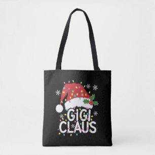 Tote Bag Gigi Claus Lumières de Noël Pyjama Famille Corresp