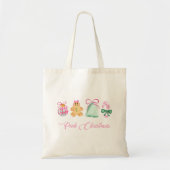 Tote Bag Gingerbread, Candy Cane & Pastel Ornaments (Devant)