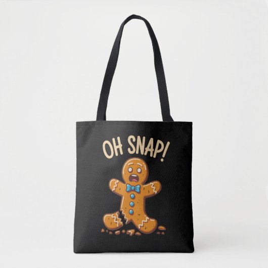 Tote Bag Gingerbread Man Oh Snap Christmas Cookie Baking (Devant)