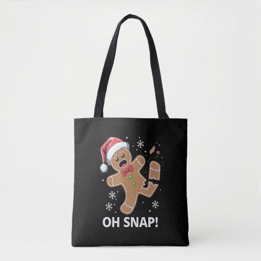 Tote Bag Gingerbread Man Oh Snap Christmas Funny Cookie (Devant)