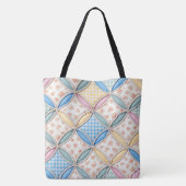 Tote Bag Gingham Cathedral Window Quilt Design (Dos)