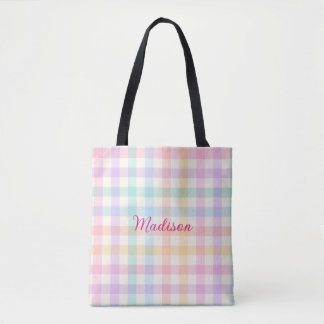 Tote Bag Gingham Personnalisé