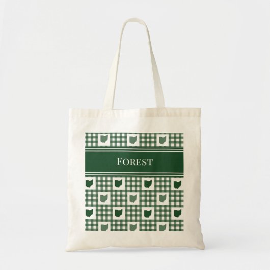 Tote Bag Gingham vert de l'Ohio (Devant)