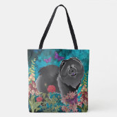 Tote Bag GINGKO LE CHOW NOIR FOURRE-TOUT ou CROSSBODY (Devant)