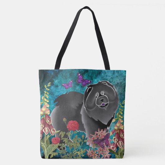 Tote Bag GINGKO LE CHOW NOIR FOURRE-TOUT ou CROSSBODY (Devant)