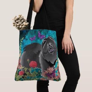 Tote Bag GINGKO LE CHOW NOIR FOURRE-TOUT ou CROSSBODY