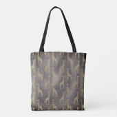 Tote Bag Girafe de Glitterie sur Gray brillant (Dos)