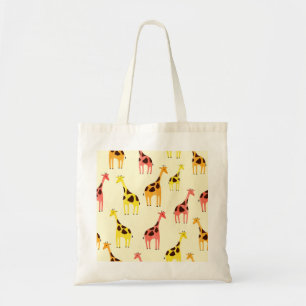 Tote Bag Giraffe de dessin : Motif Vintage coloré.