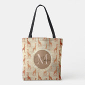 Tote Bag Giraffe de monogramme sur huile d'or (Dos)