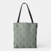 Tote Bag Giraffe d'or sur Sage Green Fourre-tout (Dos)