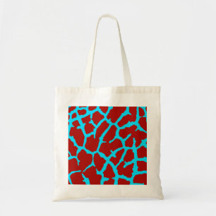Tote Bag Giraffe Imprimé Rouge Cyan