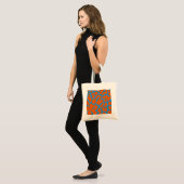 Tote Bag Giraffe Imprimer Cyan orange (Devant (modèle))