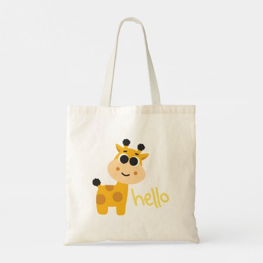 Tote Bag Giraffe Jaune mignonne (Dos)