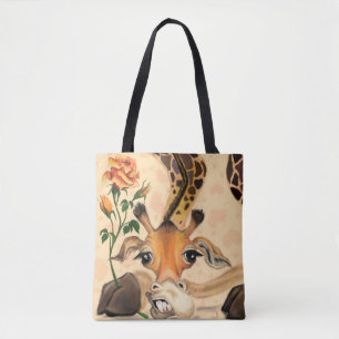 Tote Bag Giraffe Romantique - Messieurs - Ajouter Votre Tex