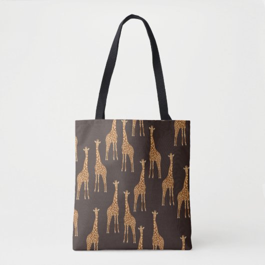 Tote Bag Giraffes Dark : Vintage Abstrait sans joint. (Devant)