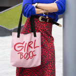 Tote Bag Girl Boss Bold Typography Red & Pink Feminine<br><div class="desc">Carry your essentials in style with this bold Girl Boss tote bag. Featuring vibrant red and pink feminine typography, it’s a chic and empowering accessory perfect for work, shopping, school, or everyday errands. Designed for confident women who lead with style.</div>