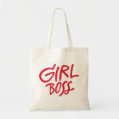 Tote Bag Girl Boss Red Bold Typography Script Feminine (Devant)