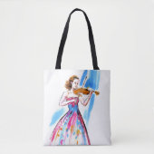 Tote Bag Girl playing the violin (Devant)