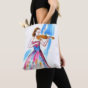 Tote Bag Girl playing the violin