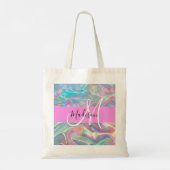 Tote Bag Girl Rainbow Holographic Iridescente Monogramme No (Dos)