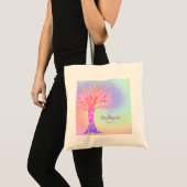 Tote Bag Girl Rainbow Sparkles Nom du monogramme (Devant (produit))